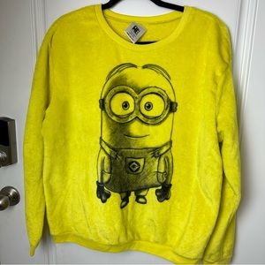 DESPICABLE ME PLUSH PULLOVER MINION SUPERSOFT BRUSHED FLEECE SWEATER XXL(19) A58